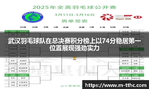 武汉羽毛球队在总决赛积分榜上以74分稳居第一位置展现强劲实力